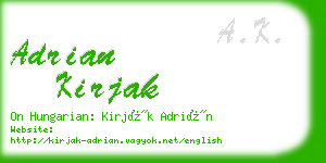 adrian kirjak business card